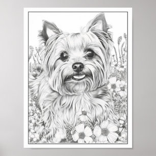 Niedlich Yorkshire Terrier Dog Coloring Poster