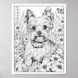 Niedlich Yorkshire Terrier Dog Coloring Poster