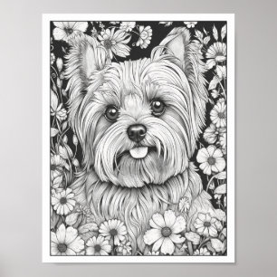Niedlich Yorkshire Terrier Dog Coloring Poster