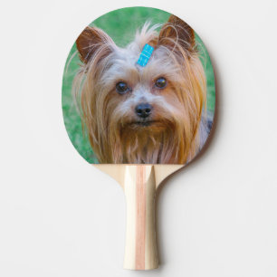 Niedlich Yorkshire Terrier Dog Head Tischtennis Schläger