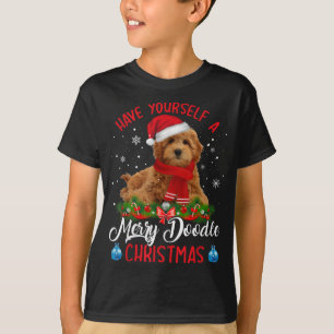 Niedlich Yorkshire Terrier Dog Merry Doodle Weihna T-Shirt