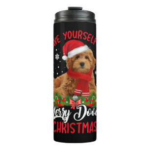 Niedlich Yorkshire Terrier Dog Merry Doodle Weihna Thermosbecher