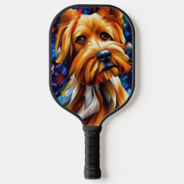 Niedlich Yorkshire Terrier Dog Painting Pickleball Schläger