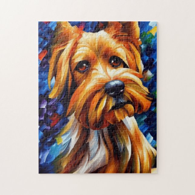 Niedlich Yorkshire Terrier Dog Painting Puzzle (Vertikal)