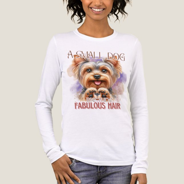 NIEDLICH YORKSHIRE TERRIER DOG SPRICHWORT Tri-Blend SHIRT (Vorderseite)