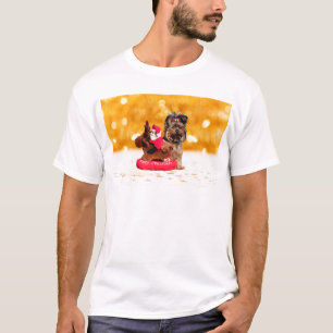 Niedlich Yorkshire Terrier Frohe Weihnachten T-Shirt