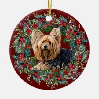 Niedlich Yorkshire Terrier Hundeliebhaber Holiday Keramik Ornament