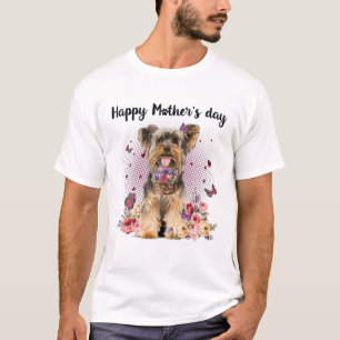 Niedlich Yorkshire Terrier Mama Blume Happy Mother T-Shirt