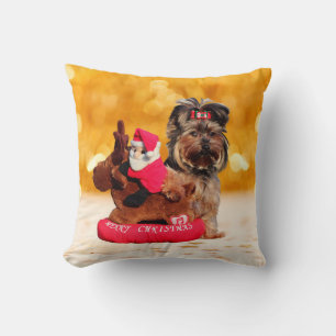 Niedlich Yorkshire Terrier Merry Christmas Pillow Kissen