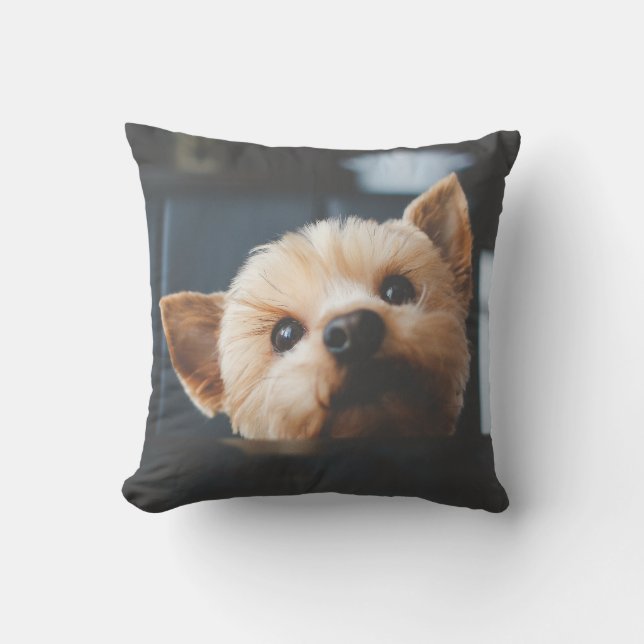 Niedlich Yorkshire Terrier Puppy Dog Pillow Kissen (Vorderseite)