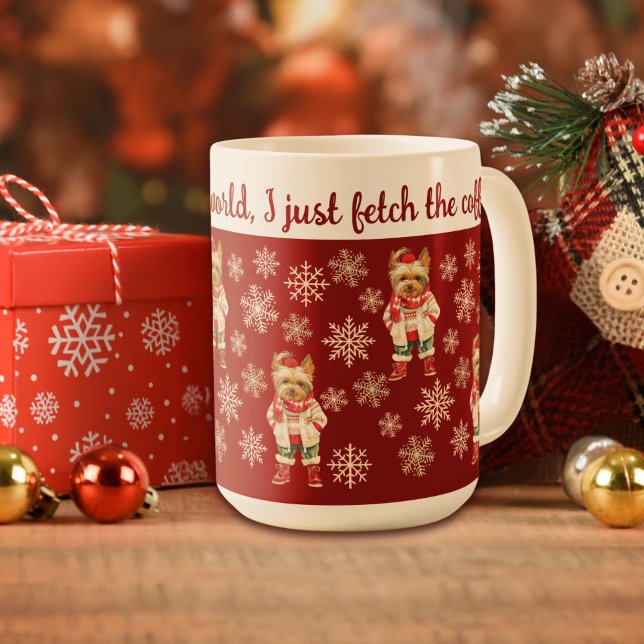 Niedlich Yorkshire Terrier Red Christmas Kaffeetasse (Von Creator hochgeladen)