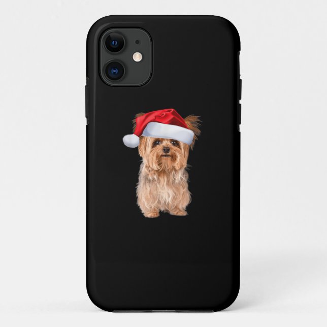 Niedlich Yorkshire Terrier Santa Puppy Case-Mate iPhone Hülle (Rückseite)