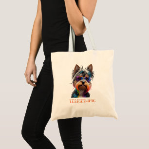 Niedlich Yorkshire Terrier Tragen einer Sonnenbril Tragetasche