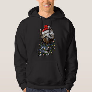 Niedlich Yorkshire Terrier Weihnachtsbaum Lichter Hoodie