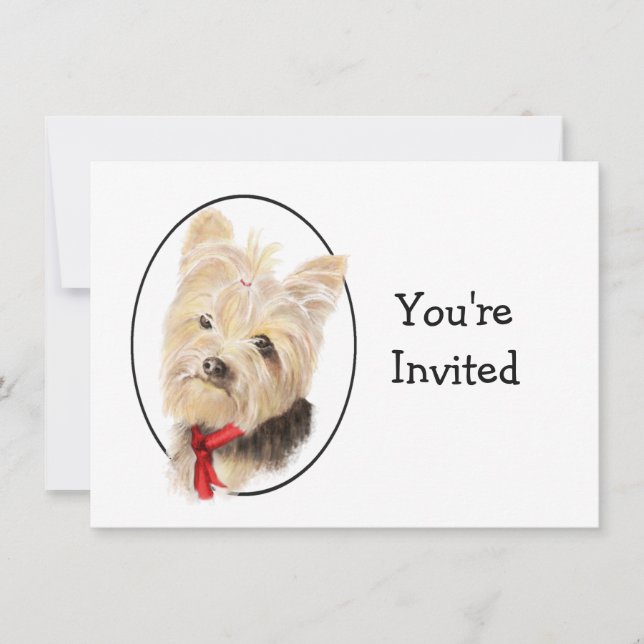 Niedlich Yorkshire Terrier Yorkie Wedding Einladung (Vorderseite)