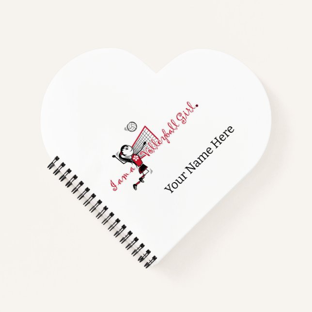 Niedlich Young Girl's Volleyball Notebook Notizbuch (Vorderseite)