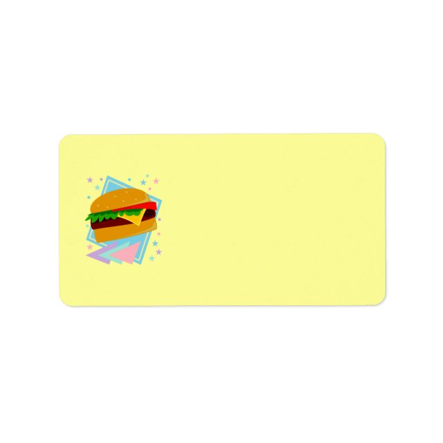 Niedlich Yummy Burger Adressaufkleber (Vorne)