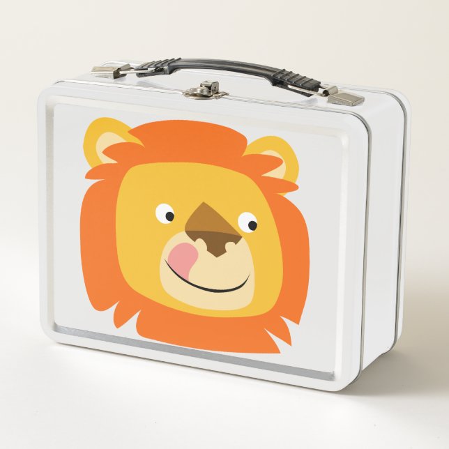 Niedlich Yummy Cartoon Lion Metall Lunch Box (Vorderseite)