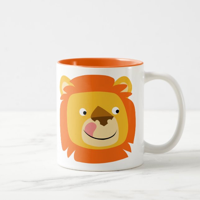 Niedlich Yummy Cartoon Lion Zweifarbige Tasse (Rechts)