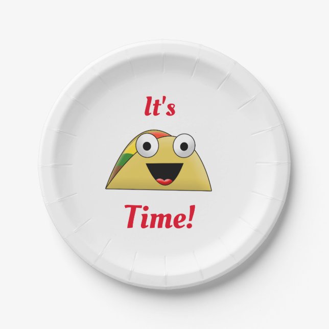 Niedlich Yummy Taco Time Fiesta Pappteller (Vorderseite)