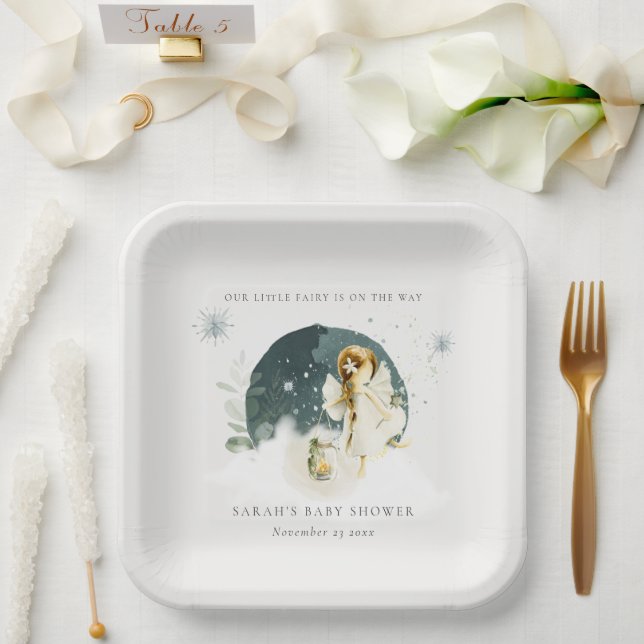 Niedlich zauberhafte Märchendusche auf dem Weg Pappteller (Hochzeit)