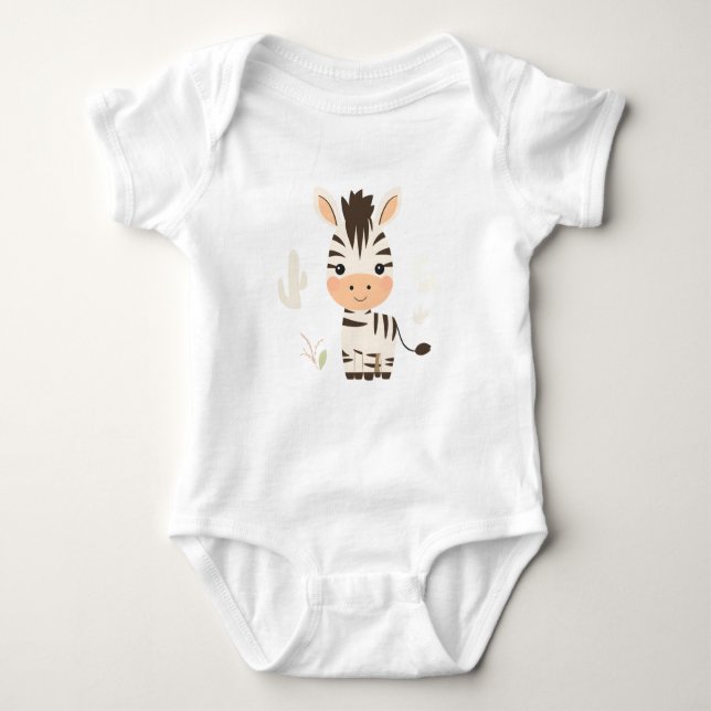 Niedlich Zebra Baby Jersey Bodysuit Baby Strampler (Vorderseite)