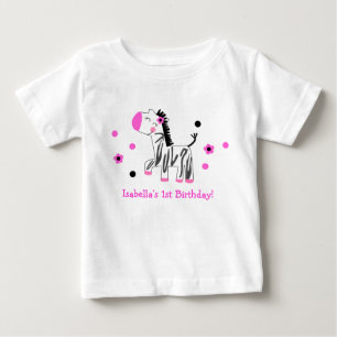 Niedlich Zebra Birthday Tee Shirt Tshirt Girl Kid 