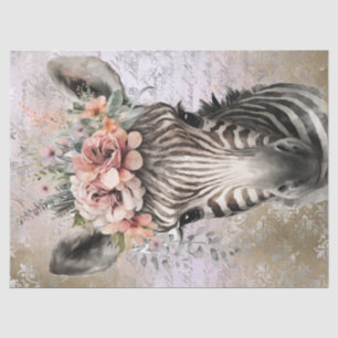 Niedlich Zebra Floral Watercolor Seidenpapier