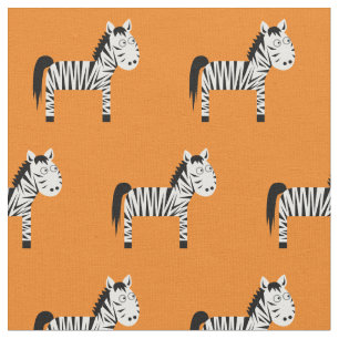 Niedlich Zebra Kid Baby Kinderzimmer Orange Stoff