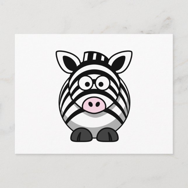 Niedlich Zebra Postkarte (Vorderseite)
