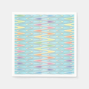 Niedlich Zigzag Pastel Rainbow Colored Napkins Serviette