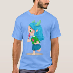 Niedlich Zodiac Little Girl Blue Dragon 139 T-Shirt