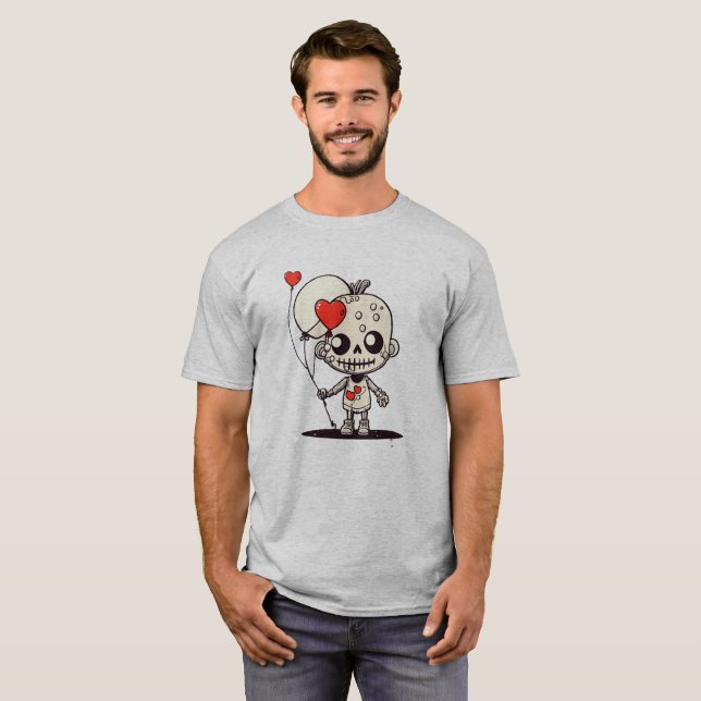 Niedlich Zombie Friend - herzförmige Liebe T-Shirt (Vorne ganz)