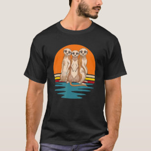 Niedlich Zoo Animal Africa Safari Retro Meerkat 1 T-Shirt