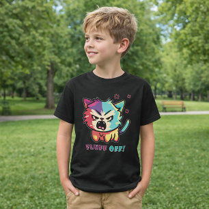Niedlich zornige Katze, die Fluff abschaut. T-Shirt