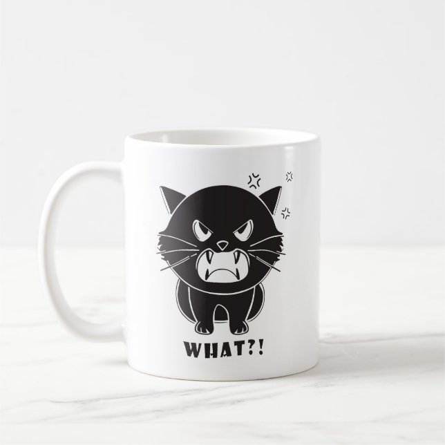 Niedlich zornige Katze, die was hasst. Kaffeetasse (Links)