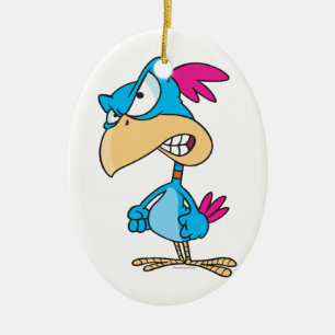 niedlich zorniger gemeiner Vogelcharakter Keramik Ornament