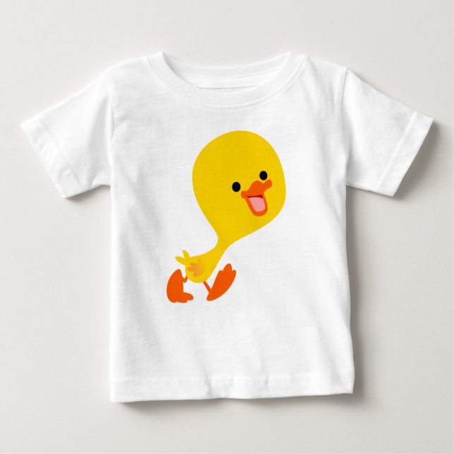 Niedlich zu Fuß Cartoon Duckling Baby T - Shirt (Vorderseite)