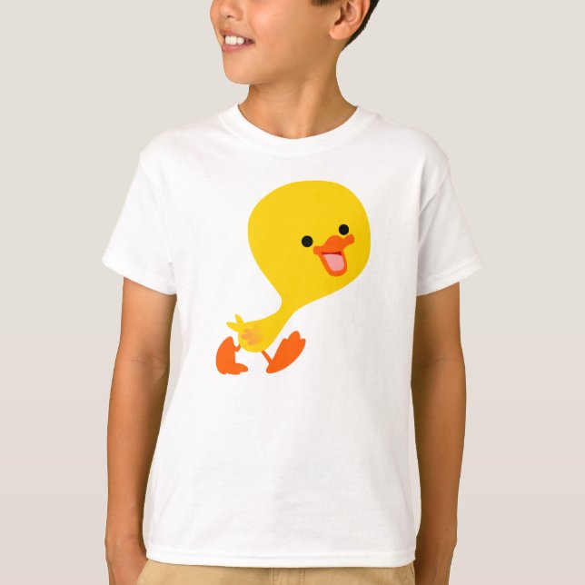Niedlich zu Fuß Cartoon Duckling Children T - Shir T-Shirt (Vorderseite)