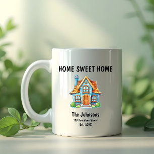 Niedlich Zuhause Sweet Zuhause Blue House Housewar Kaffeetasse