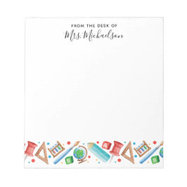 Niedlich zurück zur Globe-Lehrerin Notizblock