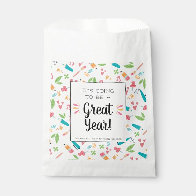 Niedlich zurück zur Schule Geschenktütchen (Vorderseite)