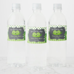 Niedlich zwei Erbsen in einer Pod Twin Boys Twins Wasserflaschenetikett