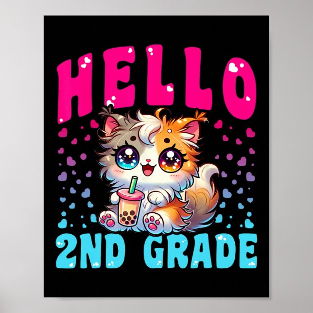 Niedliche 2. Klasse Katzen Mädchen für den ersten  Poster (Vorne)