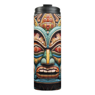 Niedliche 3-D Tiki-Maske Thermosbecher