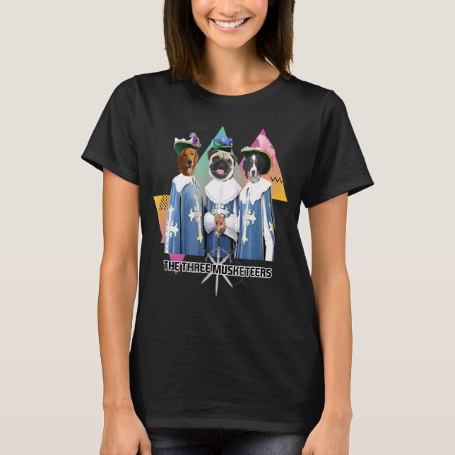 Niedliche 3 Musketiere Hunde T - Shirt (Vorderseite)