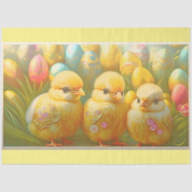 Niedliche 3 Osterhühnerkollektion Seidenpapier (Vorderseite)