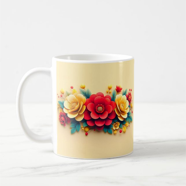 Niedliche 3D-Blume Kaffeetasse (Links)