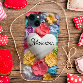 Niedliche 3D-Blume und Großherz Case-Mate iPhone Hülle