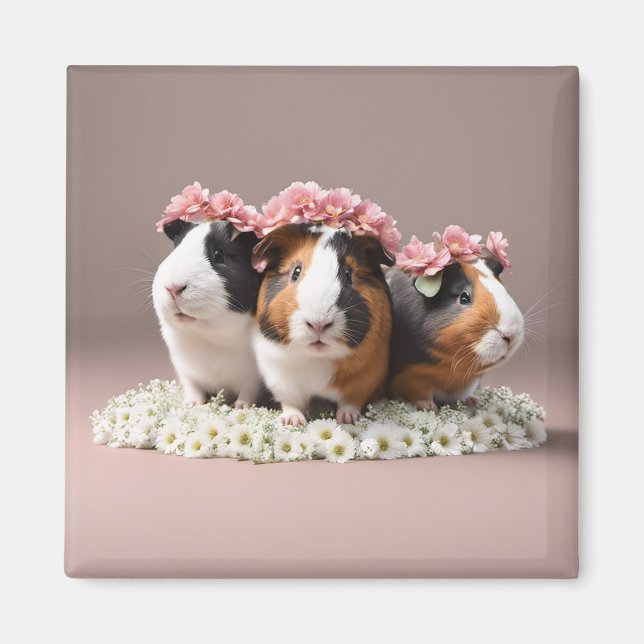 Niedliche 3D Boho Guinea Schweine Kühlschrankmagne Magnet (Vorne)